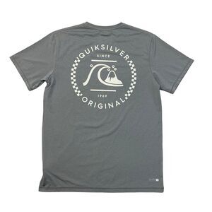 Quiksilver T Shirt Mens S Small Gray Short Sleeve Moisture Wicking Stretch Tee